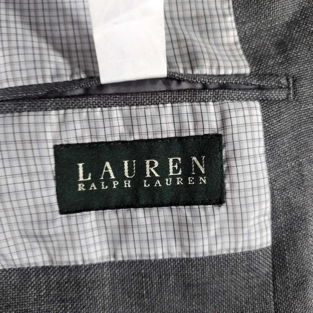 Lauren Ralph Lauren Sport Coat Mens 48R Grey Linen Blend Two Button Blazer
